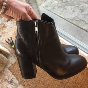 Aldo black leather ankle boots